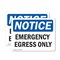 Signmission Emergency Egress Only, 5 in W x Rectangle, Vinyl Decal OS-2PACK-NS-D-35-L-11780 - alternate 1